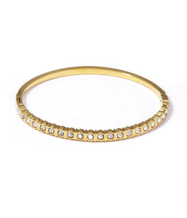 Pulsera rígida dorada tipo manguito