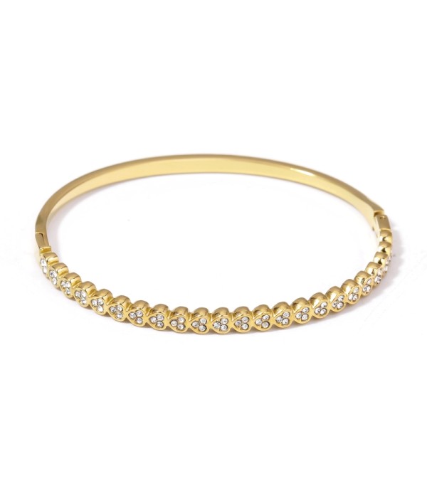 Pulsera rígida dorada tipo manguito