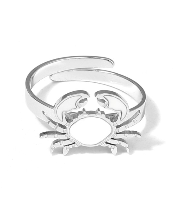 Anillo con cangrejo decorado con nácar 2