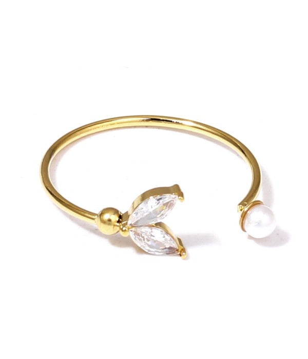 Anillo con perla y circonitas