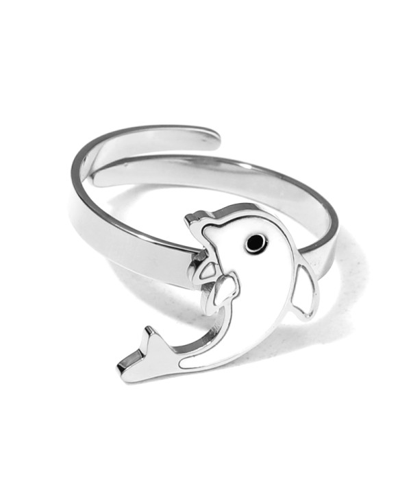 Anillo con delfín decorado con nácar 2