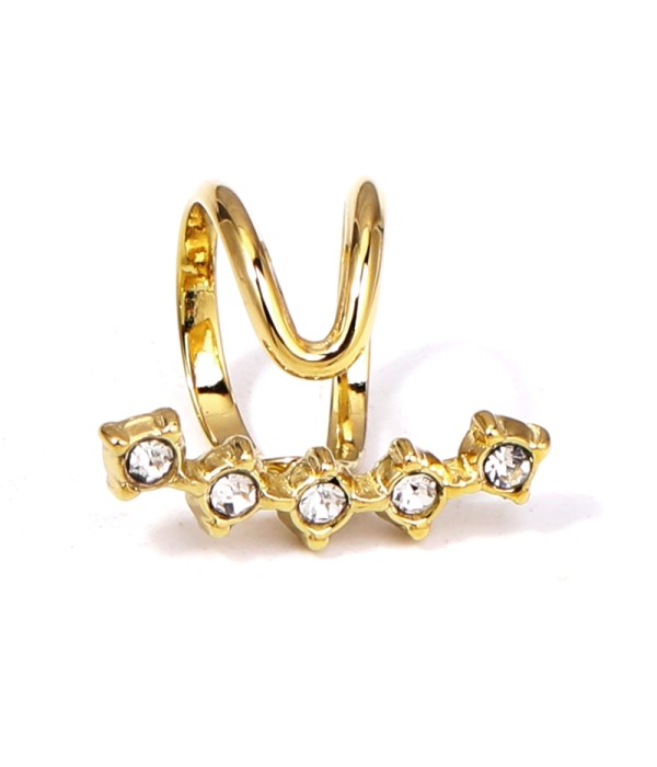 Clip de oreja dorado con circonitas