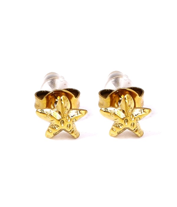 Pendientes dorados de estrella de mar