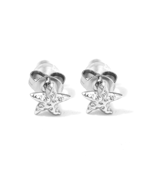 Pendientes plateados de estrella de mar