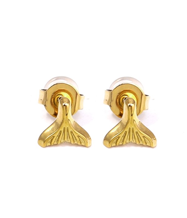 Pendientes dorados de cola de pez