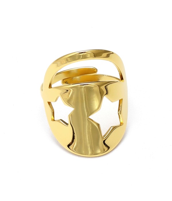 Anillo abierto dorado grueso