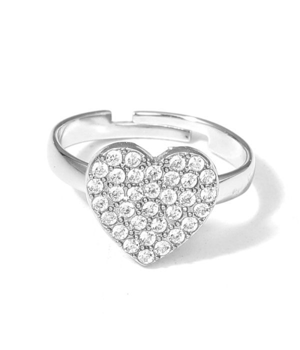 Anillo con corazón de circonitas 2