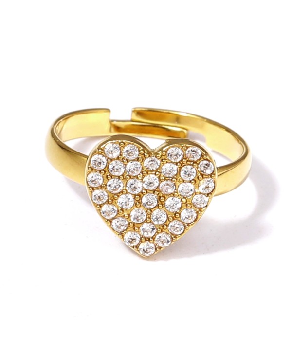 Anillo con corazón de circonitas