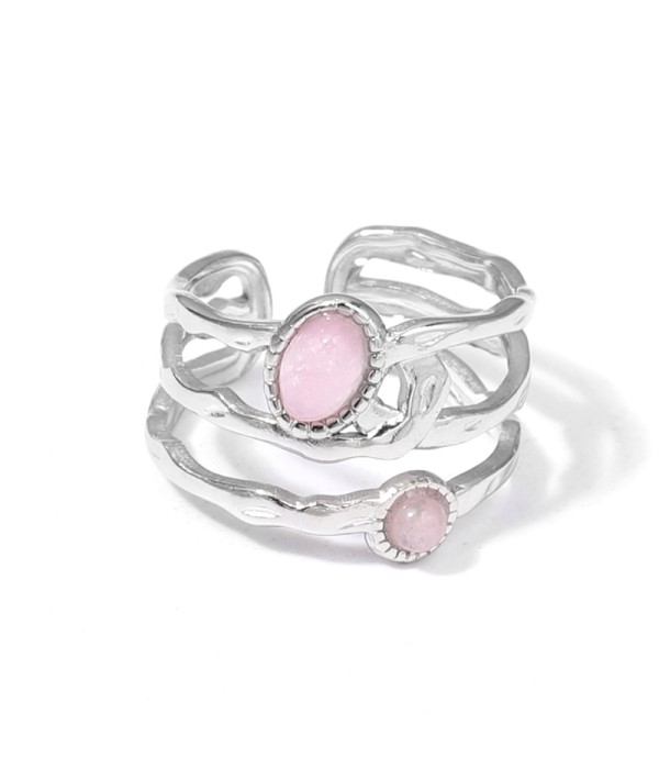 Anillo plateado con piedras