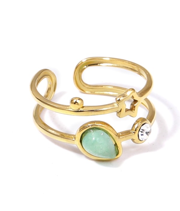 Anillo dorado con piedras