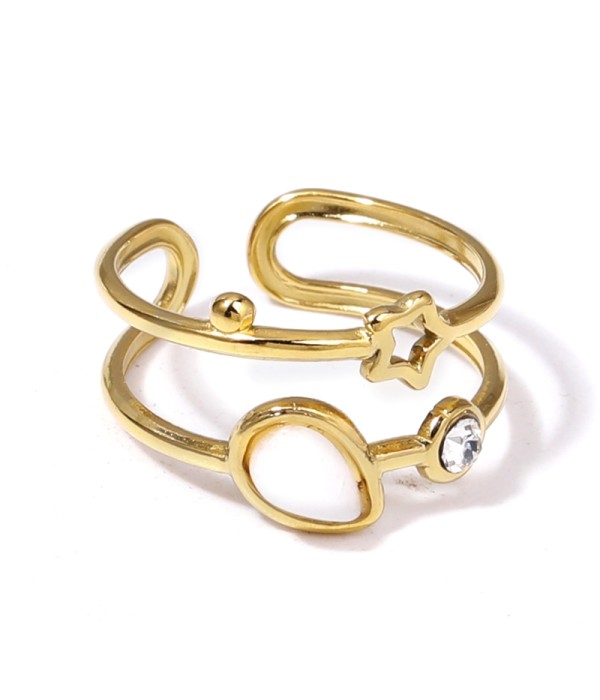 Anillo dorado con piedras