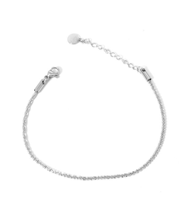 Pulsera plateada trenzada