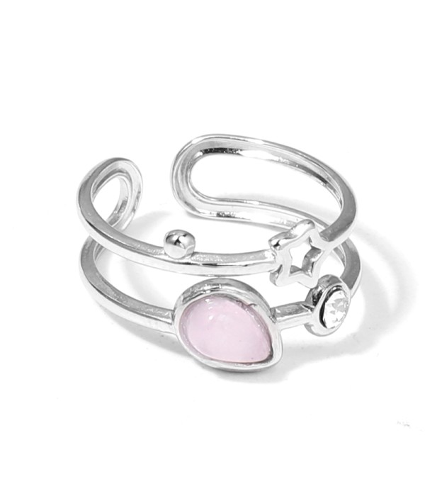 Anillo plateado con piedras