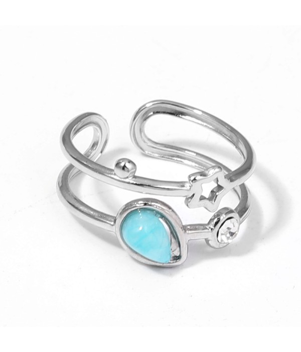 Anillo plateado con piedras