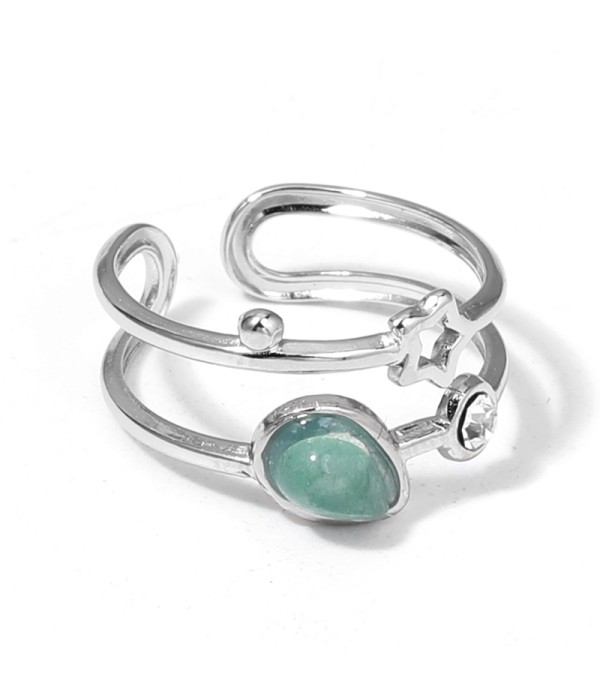 Anillo plateado con piedras