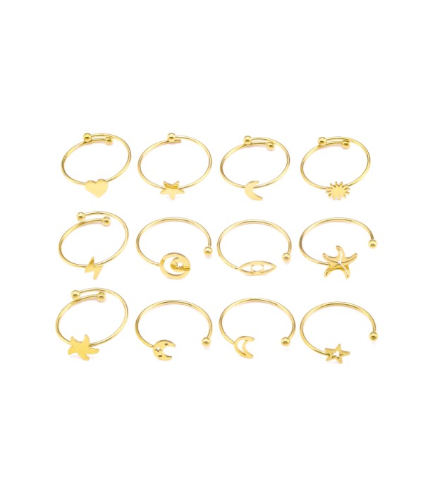 Conjunto de 12 anillos