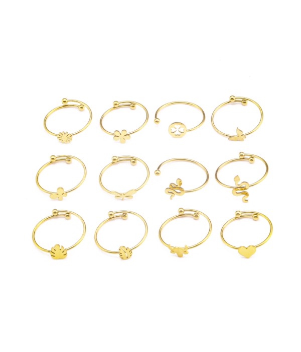 Conjunto de 12 anillos