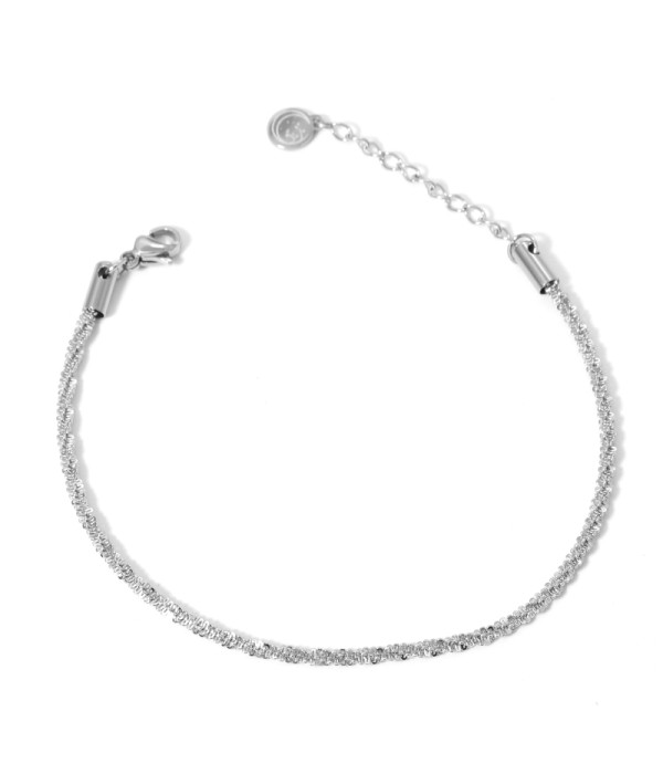 Pulsera plateada trenzada