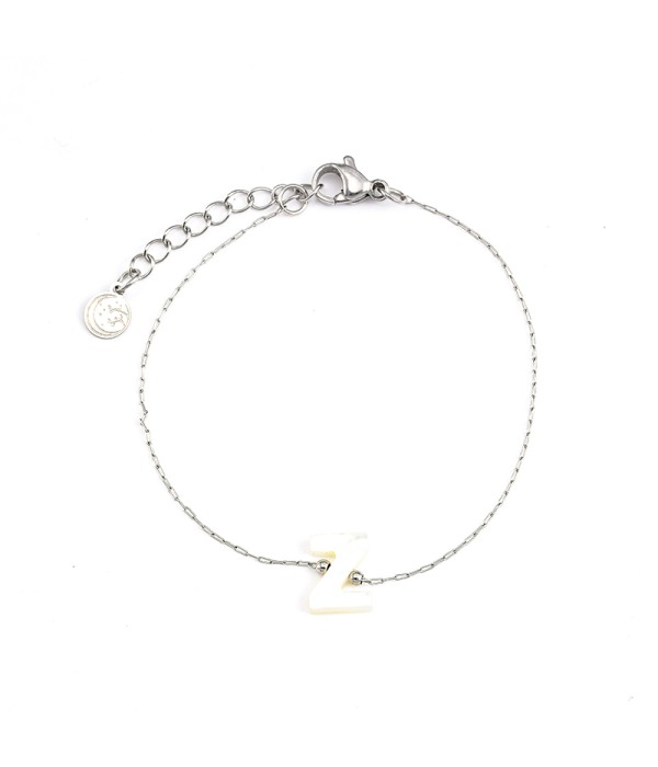 Pulsera plateada de letra Z