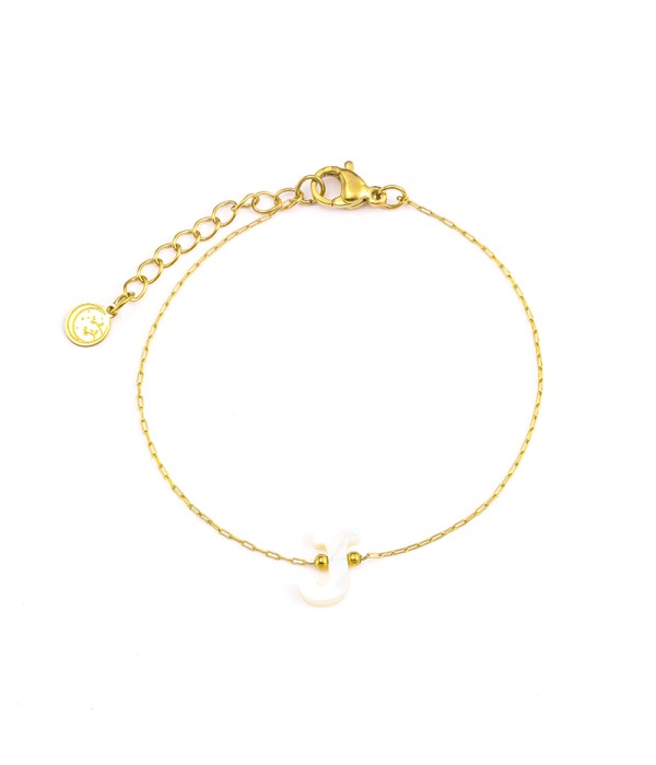 Pulsera dorada de letra J