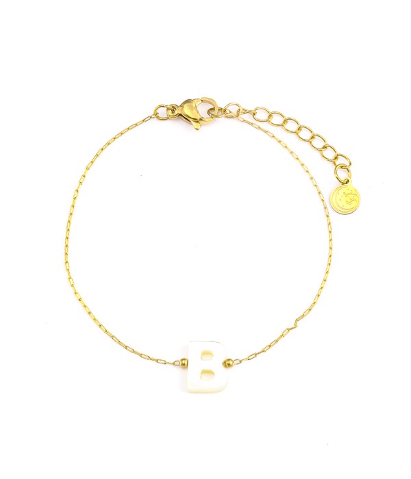 Pulsera dorada de letra B