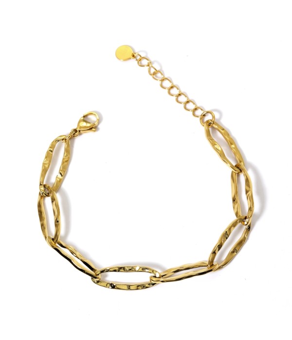 Pulsera dorada eslabones ovalados