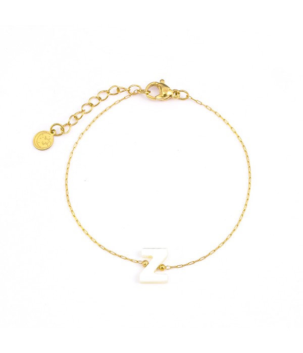 Pulsera dorada de letra Z