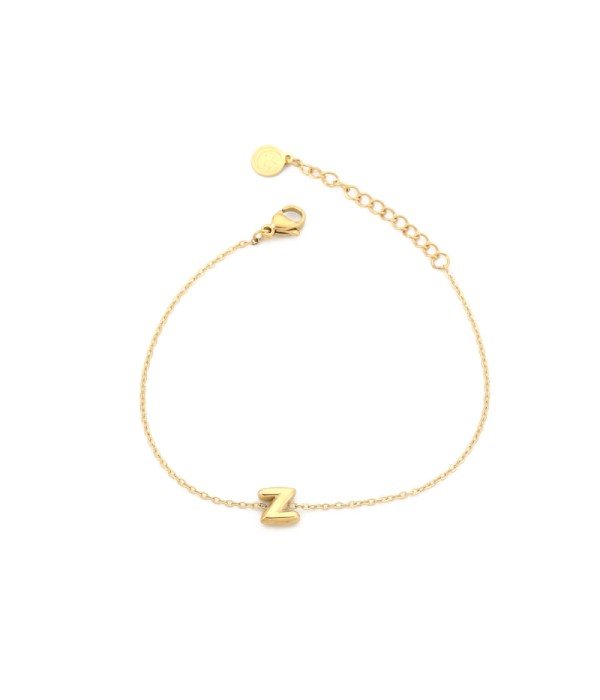 Pulsera dorada con colgante de letra Z
