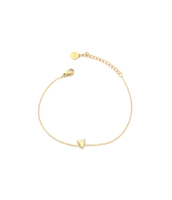 Pulsera dorada con colgante de letra Y