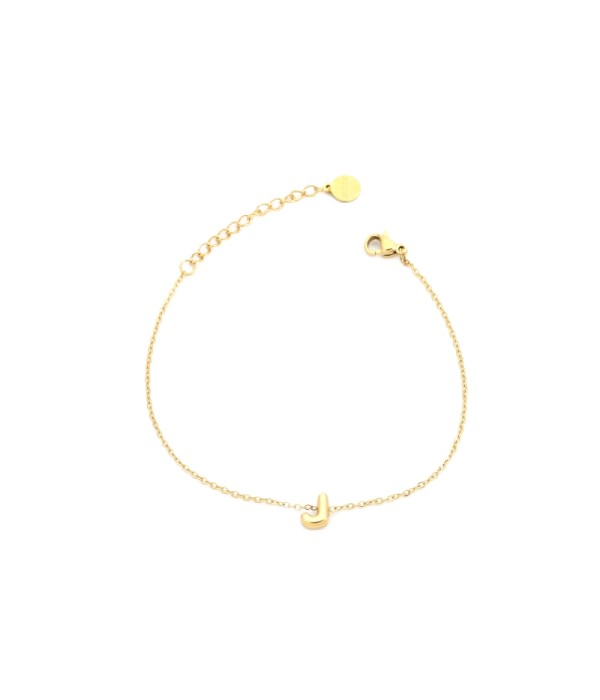 Pulsera dorada con colgante de letra J
