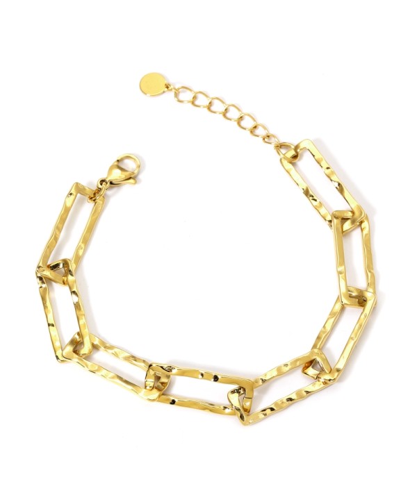 Pulsera dorada eslabones rectangulares