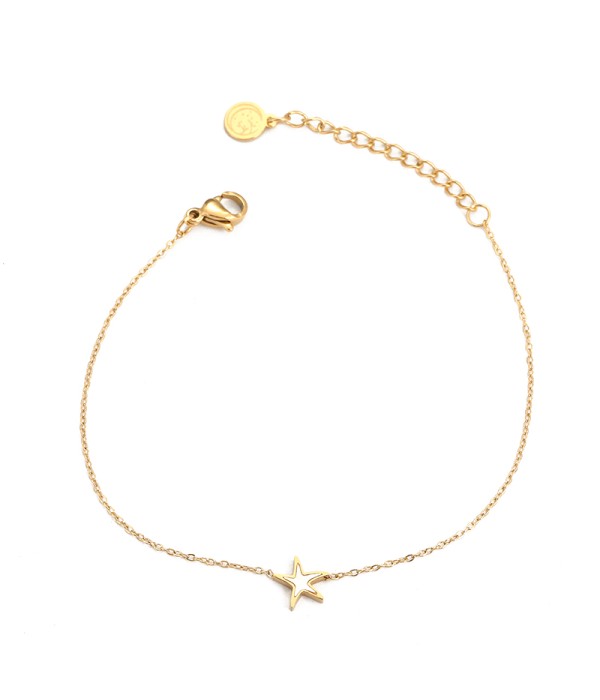 Pulsera dorada con estrella de mar de nácar