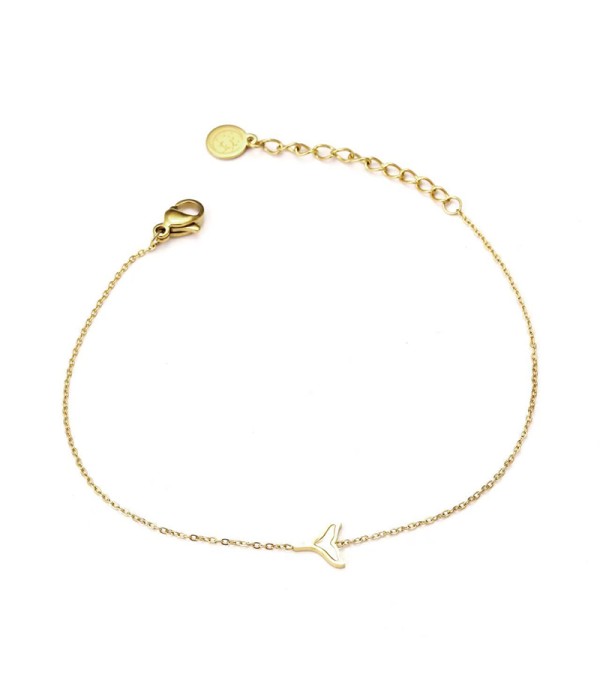 Pulsera dorada con cola de pez de nácar