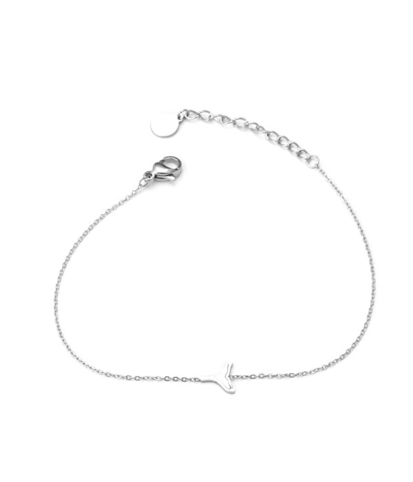Pulsera plateda con cola de pez de nácar