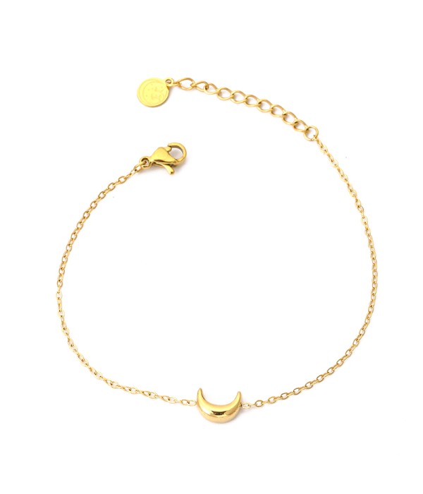 Pulsera dorada con luna