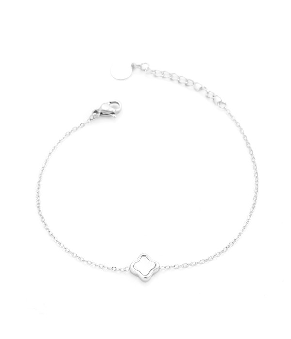 Pulsera plateada con flor