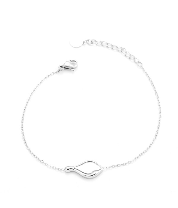 Pulsera plateada con gota de agua