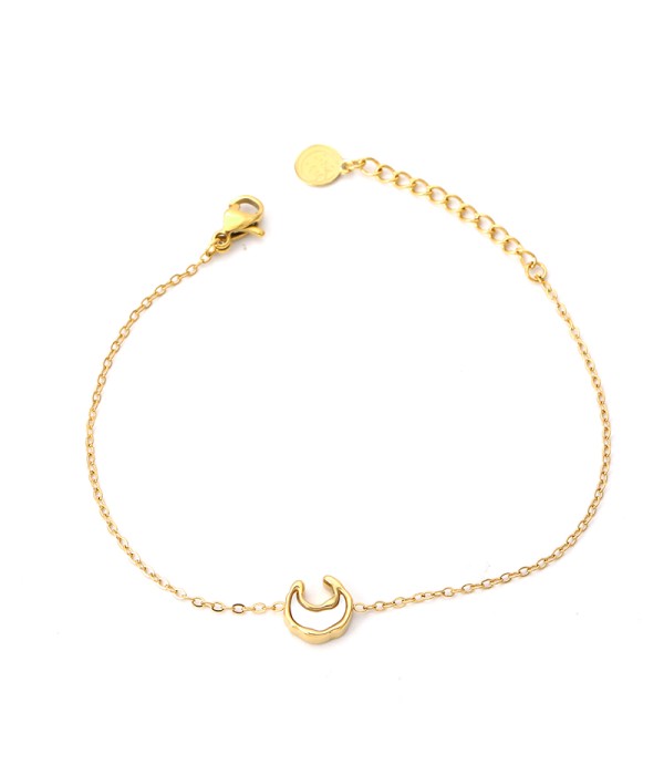 Pulsera dorada con luna