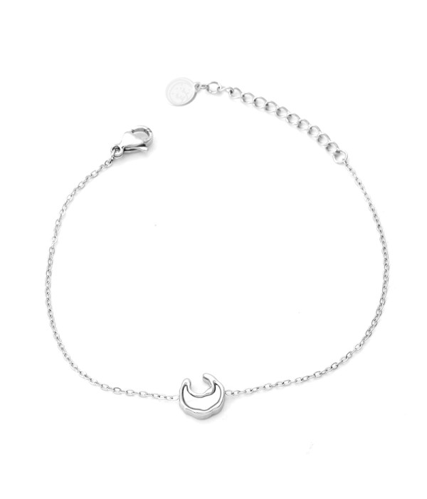 Pulsera plateada con luna