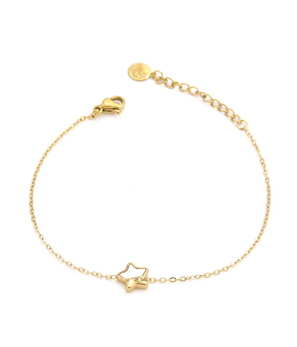 Pulsera dorada con estrella