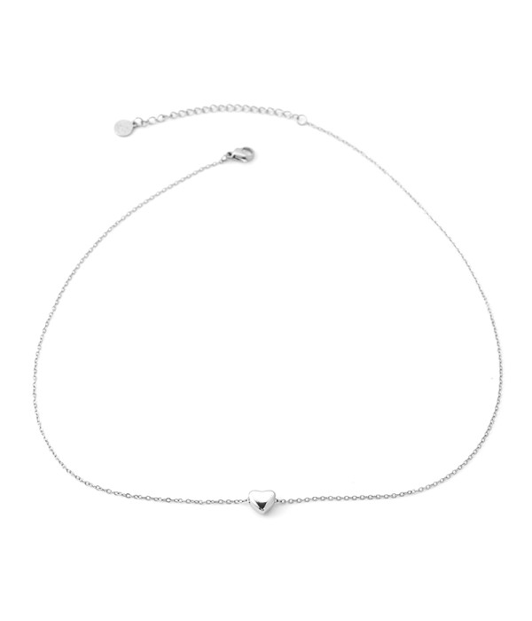 Collar plateado con corazón