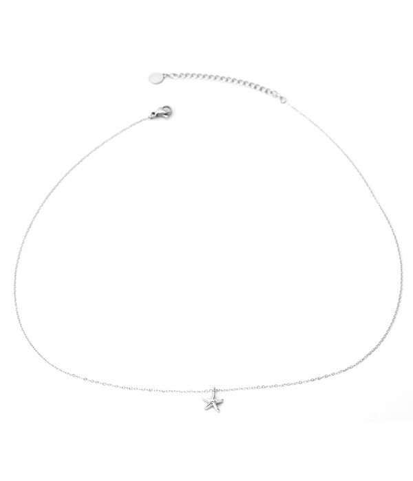 Collar plateado con estrella de mar
