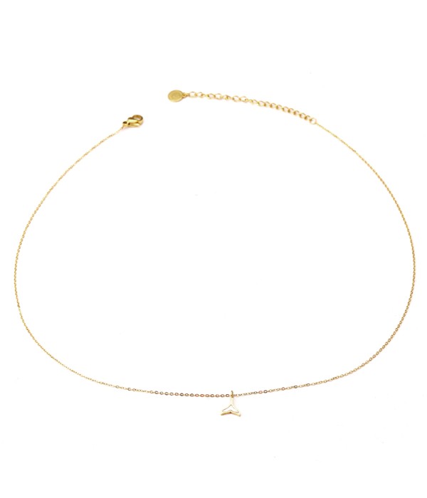 Collar dorado con cola de pez de nácar