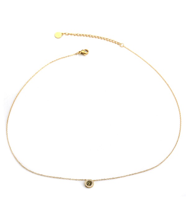 Collar dorado con árbol de nácar