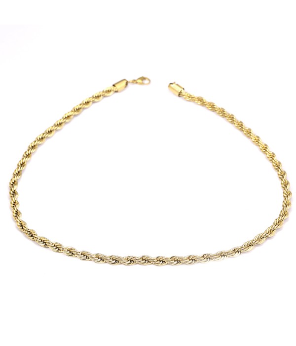 Collar dorado de cadena simple trenzada