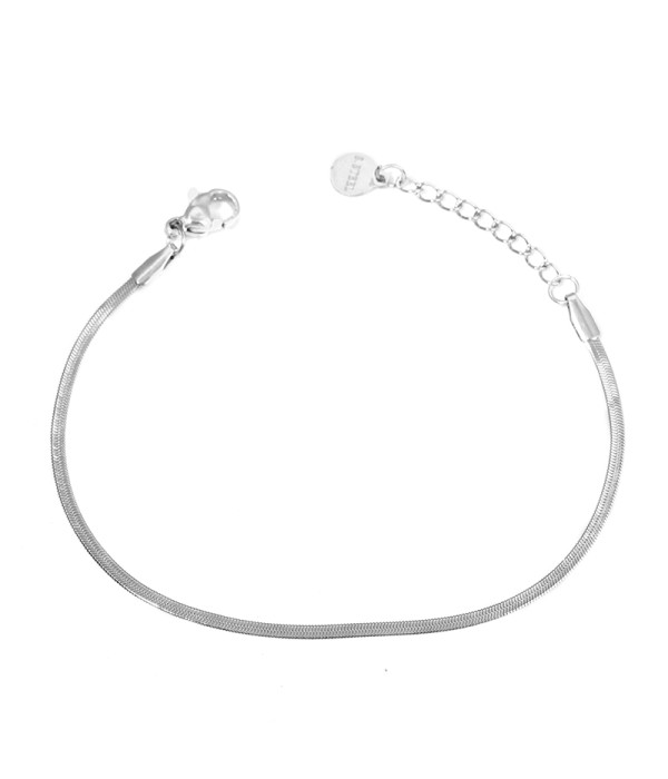 Pulsera plateada de cadena tipo serpiente