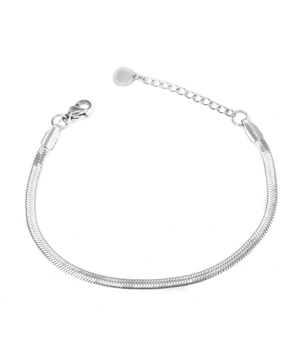 Pulsera plateada de cadena tipo serpiente