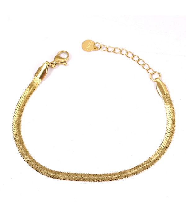 Pulsera dorada de cadena tipo serpiente