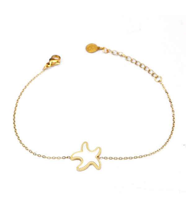 Pulsera dorada con estrella de mar