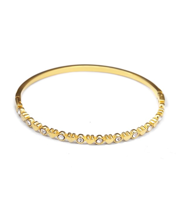 Pulsera rígida dorada tipo manguito